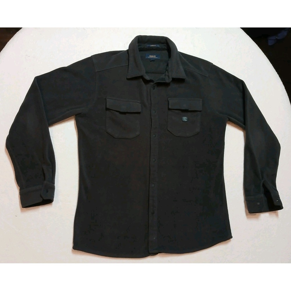 Roark Diablo Polar Fleece Flannel Shirt Jacket Mens Medium Charcoal Grey Snap